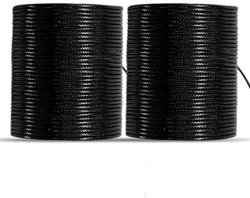 XIYING 2 Pcs Necklace Cord, Black Waxed Necklace String Cord for Craft Projects and Jewellery Making (2 mm thick-10 meters long)