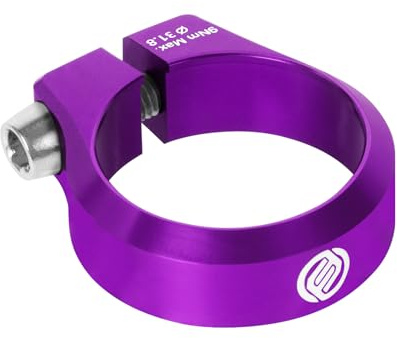 FIFTY-FIFTY Collier de Selle Vélo, Collier de Tige de Selle Aluminium | 28.6/29.8/31.8/34.9/36.4/38.6mm Collier de Tige de Selle, Léger et Durable, pour VTT, Route, Ville Vélo (31.8mm, Violet)