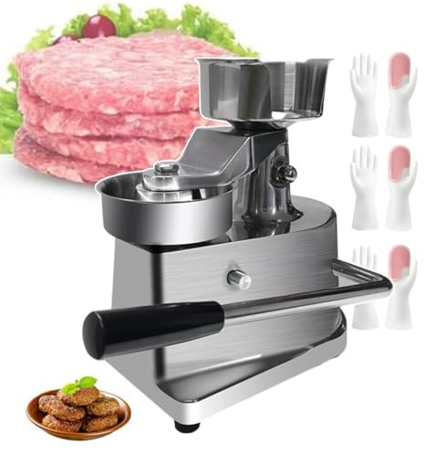 Pressa per Hamburger, Macchina per Hamburger, Robot da Cucina Manuale per Carne, Acciaio Inossidabile, inteneritori per Carne Commerciali per ristoranti, Facile da Pulire (13 cm)