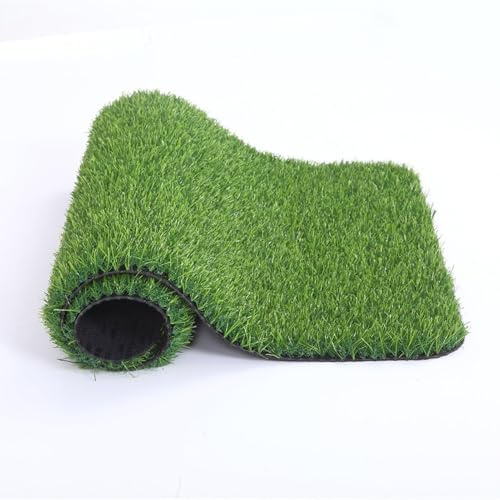 LSSHQ Outdoor Kunstrasen Matte in Grün Wetterfest Rasenteppich Mit Drainage Noppen, für Terrasse Balkon Außen Innen Grüner Rasenteppich UV-Beständig(1x15m/3x49ft)
