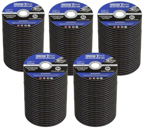 Dunnet Tools 100 Pack 115mm Metal Cutting Discs – Ultra Thin Heavy Duty Angle Grinder Discs for Fast Clean Metal Cuts, Grinding & Workshop DIY Use