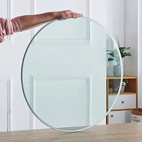 Runt glasbord för kaffe eller matbord härdat glas Ø 50 cm 60 cm 70 cm (Färg: Klar storlek: 55 cm 22 tum) elegant modern design