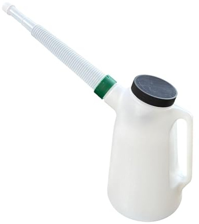 kowaku Ölkanne mit Ausgießer mit Praktischer Dosierfunktion Messkanne PP Langer Ausguss Ergonomische Handhabung Staubgeschützt für Garage, 3 Liter