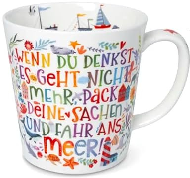 Kaffeebecher buntes Meer, Kaffeetasse Tassen Teetassen Henkelbecher Nordsee Ostsee