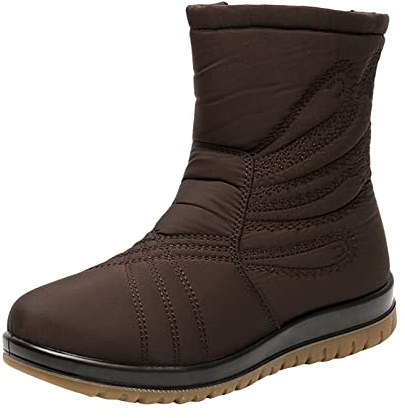 Cocila Zapatos De Mujer Botas Nieve Longitud Media Cálidas Terciopelo Casuales Esquí Fondo Botines Altas Negras Planas Agua Hombre Cortas Tacon Fino Botin Para El Frio Invierno Caña Rain Boots