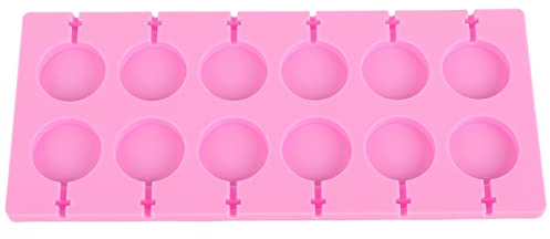 ANKROYU Plateau à sucettes en Silicone de forme ronde, 12 moules à sucettes au chocolat et aux bonbons, outil de cuisson à faire soi-même pour la cuisine domestique, usage familial