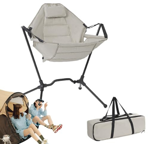 Genérico Silla de Exterior para Camping | Silla Resistente y Ergonómica con Apoyo, Balancín Portátil para Césped | para Patio, Jardín, Fiesta, Playa Y Picnic
