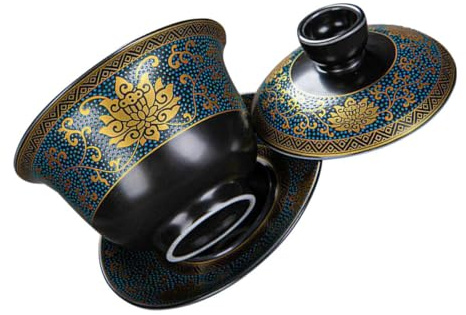 SUPVOX Set Zuppiera e Tazza da Tè Tradizionale Cinese in Ceramica Vintage Decorazioni Classiche, Tazza da Tè Decorativa per Uso Domestico e Regalo Elegante la Casa