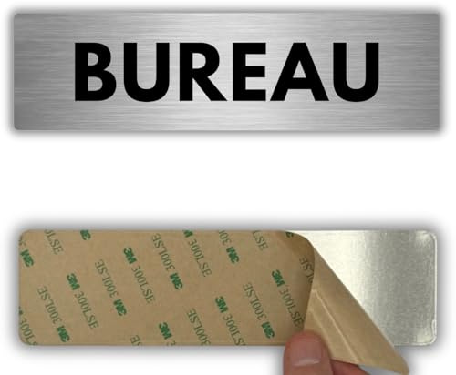 LEIASA | Plaque de Porte Bureau - 5x18 cm - Aluminium - Espace de Travail | Panneau Bureau Direction, Autocollant Bureau Secrétariat, Pancarte Cabinet Directeur, Sticker Administration Interne