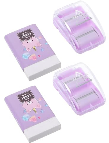 Zerodeko Set da 2 Rulli Pulitori per Scrivania in Gomma Portatili, Mini Raccoglitori di Briciole per Ufficio e Casa, Contenitore Grande Capacità, Colore Viola, Regalo