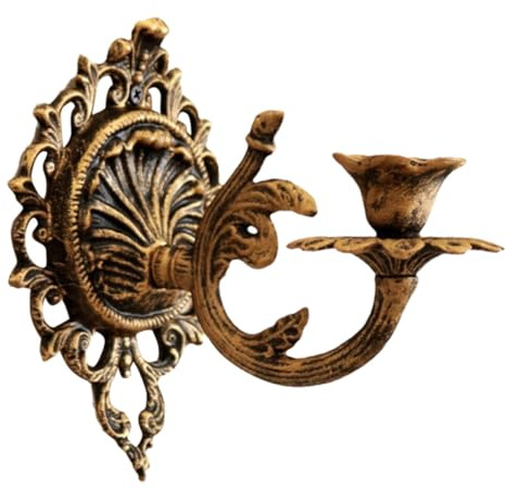 NULYLU Candelabro de Hierro Fundido Vintage para Pared Estilo Europeo Rústico, Soporte de Pared para Velas, para Sala, Dormitorio y Comedor (diámetro de Vela 2.2 Cm)