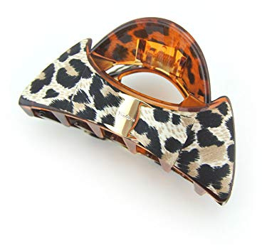 Meilliwish Klein Wenig Blume Wunderschönen Haarklammer-Clip für Frauen Mädchen (D92)(Leopard)