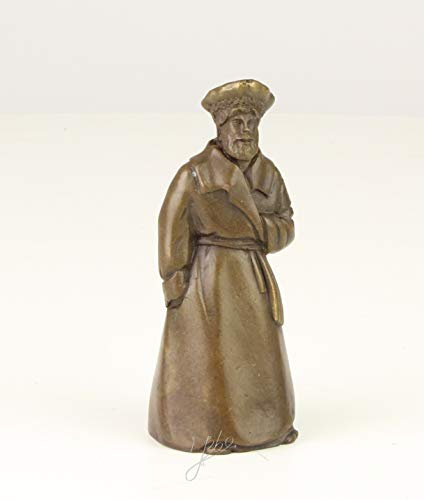 Moritz Design Tischglocke Mann mit Gewand 3,9 x 4 x 9,7 cm Skulptur Bronzestatue Glocke Klingel