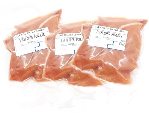 Lots de 6 escalopes de poulet fermier 3x2, env 900g