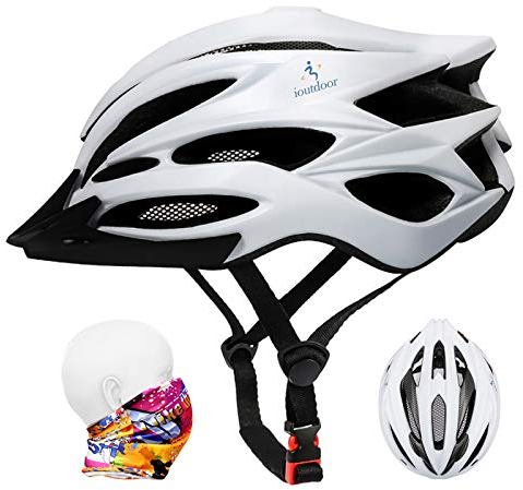 ioutdoor Premium Fahrradhelm, CE CPSC Zertifikat, Radhelm mit Abnehmbarer Sonnenblende und Insektennetz, Superleichter Verstellbarer Fahrradhelm für Fahrradfahren Racing Sports