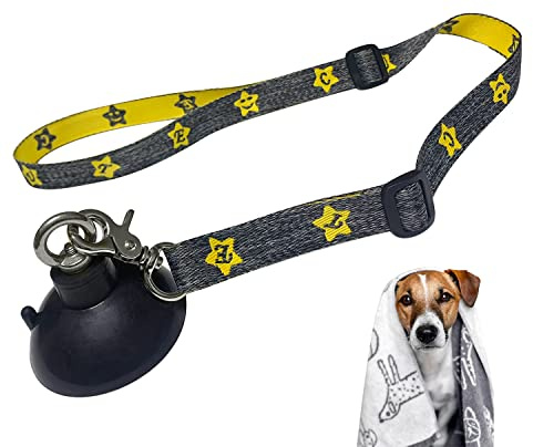 Periflowin Hunde-Badeseil mit schwerem Saugnapf, Hundepflegeleine mit verstellbarem Halsband für Haustier, Hund, Katze, Dusche und Fellpflege