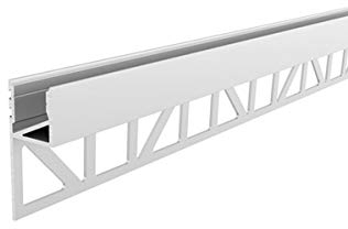 Profilé de carrelage EA-03-12 pour bande LED jusqu'à 12 mm, blanc, laqué, 2000 mm