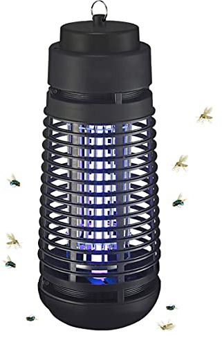 MovilCom® - Mata Mosquitos electrico metálico | Lampara Ultravioleta atrapa Mosquitos | Mata Mosquitos electrico Profesional | 6W | Color Negro (Ref.22306)