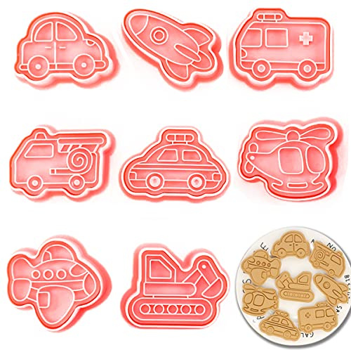 Flyftrey Weihnachten-Ausstechformen-Set, 8 Stück verschiedene Weihnachten Keksausstecher, Weihnachten Ausstecher Lebkuchenmann Weihnachtsmann Rentier (Transport 8pc)