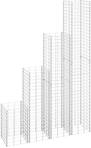 vidaXL 4X Gabionen-Hochbeete Steinkorb Gabione Hochbeet Gabionenkorb Blumenkasten Pflanzkübel Steingabione 30x30x50/100/150/200cm Eisen