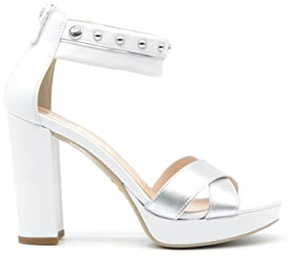 Nero Giardini E218620D Sandali Donna in Pelle - Argento 37 EU