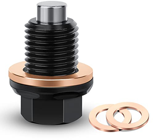 DEEFILL M14 x 1.5 Magnetic Oil Drain Plug T6 Aviation Aluminum with Crush Washer Gasket Compatible with Ford GM Hyundai KIA and More Select Models