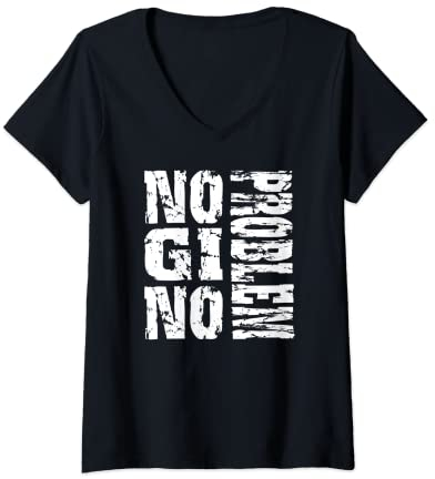 Damen No GI No Problem T-Shirt Brazilian Jiu Jitsu Shirt BJJ T-Shirt mit V-Ausschnitt