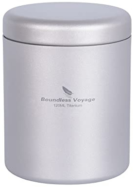 Boundless Voyage Titan Tee Kanister Ultralight Portable & Kleine Runde Küche Lebensmittel Aufbewahrungsbehälter für losen Tee Ti3209D 120ml