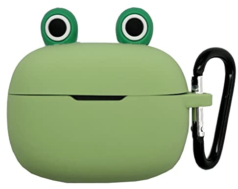 Cartoon Kawaii Case for JBL Vibe 200TWS Wave 200TWS Earbuds, Seadream Portable Cute 3D Animal Frog Eye Cartoon Scratch Shock Resitant Protective Cover with Carabiner (Frog Eye)