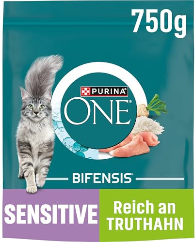 PURINA ONE BIFENSIS Sensitive torr kattmat, rik på kalkon, 6-pack (6 x 750 g)