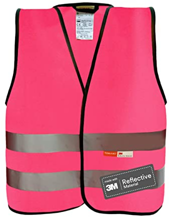 Tomamu Gilet ad alta visibilità per bambini - Gilet rifrangente con chiusura a strappo - Realizzato con materiale rifrangente 3M