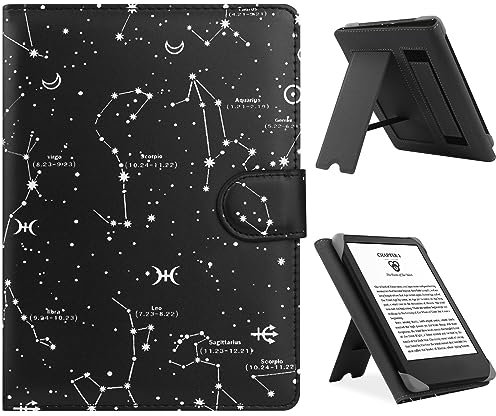 ZOENHWA Universal-Hülle für6,6.8 Kindle Paperwhite, kompatibel mit Kobo Clara HD/Kindle 2022,2019/Kobo Clara 2E, Leder-Ständerhülle für 6-6.8 Pocketbook/Tolino/Sony E-Book Reader, Konstellation
