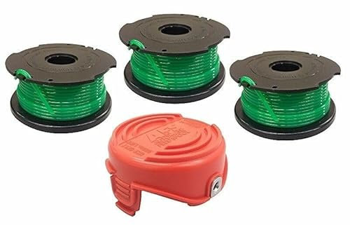 Toefficy Pack of 4# GH3000 GH3000R LST540 LST540B grass trimmer Spool SF-080 with 90583594 cap Compatible with SF080 Replacement Part New for Black and Decker