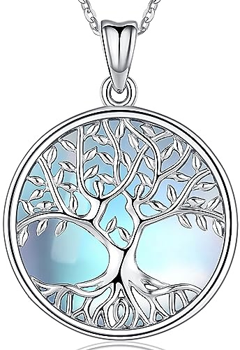 Aniu Gioielli Albero Della Vita Argento Sterling 925 per Donne, Collana/Orecchini Albero Della Vita Originale con Scatola Regalo