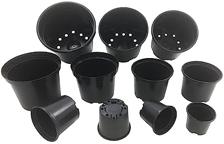 Oakland Gardens Premium Large Plastic Plant Pots for Outdoor Gardening - Set of 3 Litre Plant Pots x 100 Sturdy Planters