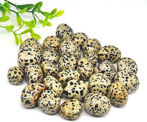 Cristaux naturels Ronds de Jaspe Dalmatien, Pierres roulées en Vrac, spécimen de Gravier, décoration de la Maison FZUGEDRLI