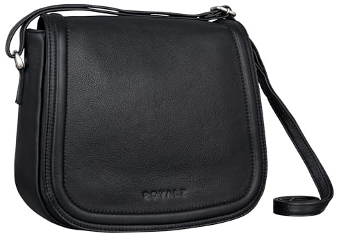 ROYALZ Maryland Vintage Leder Handtasche Frauen Mittel-groß - elegante Schultertasche Damen Echtleder - Vintage Ledertasche perfekt für Freizeit Ausgehen City Ausflüge;Farbe:Roma Cognac Braun