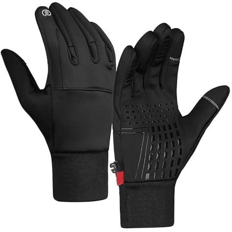Guanti da sci invernali spessi antiscivolo in pile Guanti invernali impermeabili Guanti da ciclismo sci Guanti da sci Guanti da snowboard Uomo Donna Guanti Moto Sport All'aperto Freddo, Nero , M