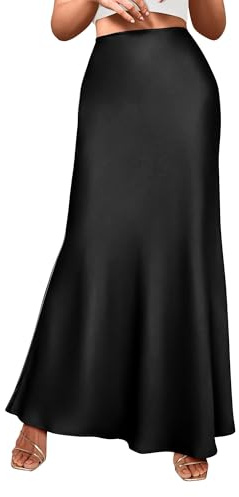 BTFBM Skirts for Women Summer 2026 Business Casual Outfits High Waist Cocktail Party Wedding Mermaid Spring Maxi Skirt(Black, X-Large)