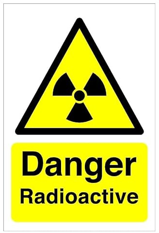 Hinweisschild Danger Radioactive, 1,2 mm, starrer Kunststoff, 300 mm x 200 mm
