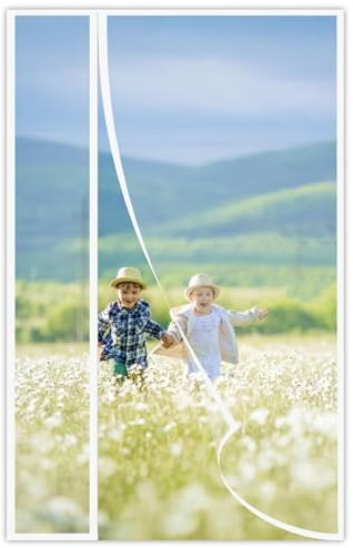 Porta Finestra con Tenda Antimosche 95x235cm Bianco Porta Anti-Insetti con Nastro con Gancio, Protezione Anti-Insetti, per Porta Della Cantina, Soggiorno, Protezione Anti-Mosche Senza Forare