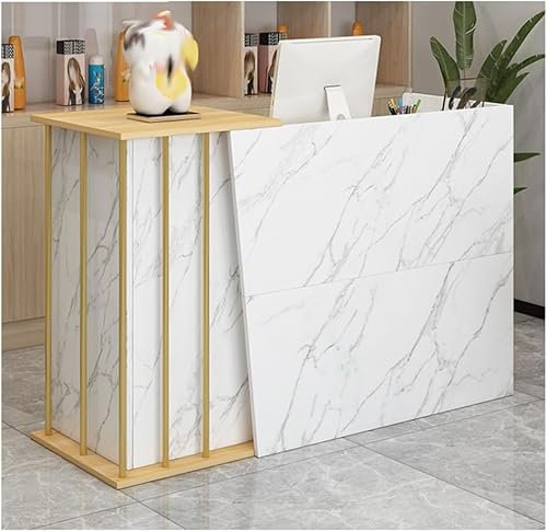 Empfangstheke, einfacher, moderner Supermarkt, Supermarkt, Hotel, kleine Bar, Schönheitssalon, Bekleidungsgeschäft, Kassierer, Rezeption, Kasse für Salonrezeption, Marmor, 120 cm