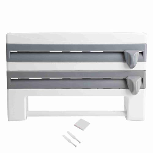 Film Alimentaire de Cuisine, Support de Rangement Pratique et Sûr, Support de Rouleau de Cuisine Mural de Conception Ergonomique pour Film Alimentaire en Aluminium et Torchon de