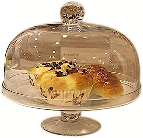 JvFbjLF Alzata Torta con Cupola in Vetro Trasparente Tortiera Cupole Alimentari Decorazione Floreale Antipolvere tra(28.5 * 28.5 * 28cm)