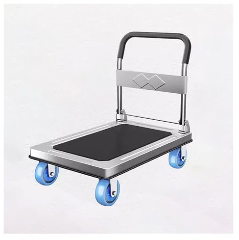 DRFGNF Faltbarer Plattformwagen, robuster Rollwagen, beweglicher Lager-Schiebewagen, beweglicher Pritschenwagen mit geräuscharmen TPR-Rädern (grau, 73 x 47 x 80 cm)