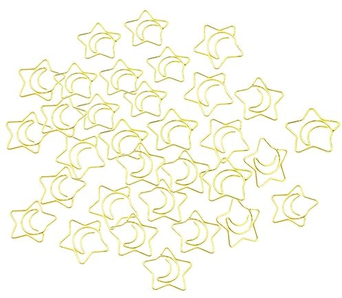 LALAFINA 100stücke Mini Metall Büroklammern Sternform Stabil Kleine Klammern Multifunktional Für Schule Büro Und Bastelarbeiten in Goldfarben
