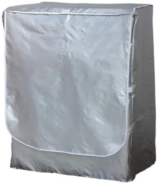 LSNNMU Housse pour Lave Linge Housse de Protection for Machine à Laver, 2 pièces, revêtement argenté, Protection Solaire étanche for sèche-Linge, en Fiber de Polyester(S - 60x50x85cm)