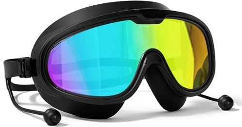 HGRGHH Lunettes de Natation à Verres Polarisés, Lunettes Piscine Adulte pour Hommes Femmes, Anti Buée Anti UV Lunettes de Natation Lunettes Plongée pour Unisex Adultes Adolescents