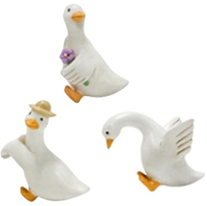sporful Lot de 3 statues de canard décoratives pour pot de fleurs à suspendre en résine - Figurines d'animaux pour l'aménagement paysager, la décoration d'intérieur