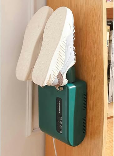 FHRKA Sèche-Chaussures Mural, séchage à l'air multitrous, Chauffe-Pieds électrique avec minuterie, séchoir à Chaussures Portable (Green)